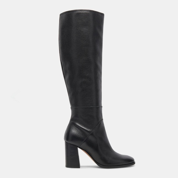 Dolce Vita Fynn Wide Calf Boots Onyx Leather - Picture 1 of 9